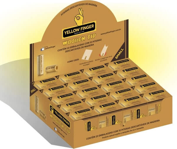 Yellow Finger Boquillas Wooden Small 20 Cajas/10 Bo