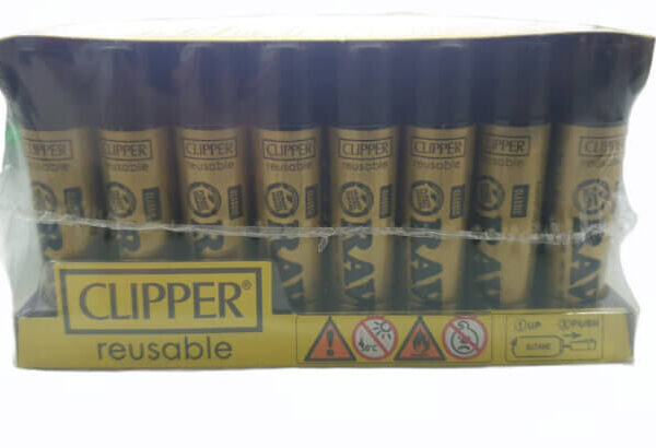 Raw Clipper Gold Logo Grande Negro 48 Uds Display
